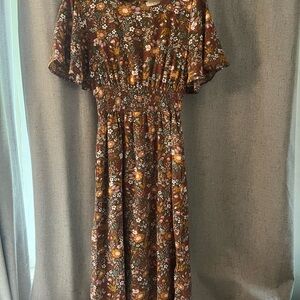 Floral Brown Dress